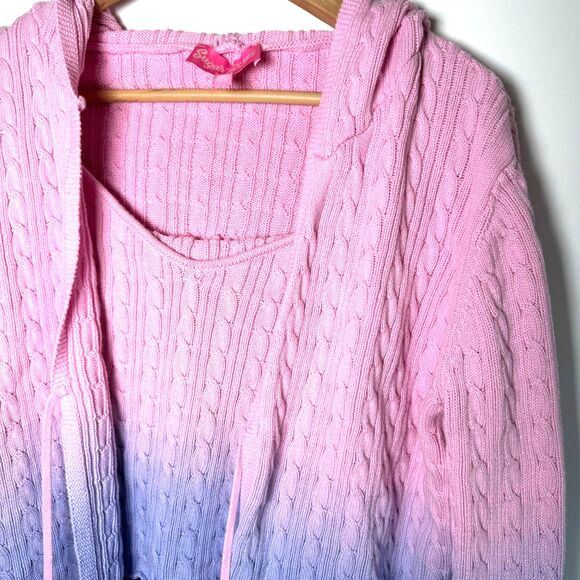 Sugar Thrillz x Dolls Kill Sweater Set 2X Pink Purple Ombre Cable Knit Y2K Fairy - Picture 2 of 14